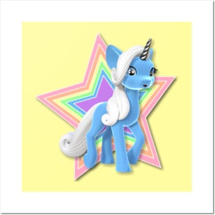 Beautiful Blue Unicorn Posters and Art